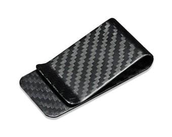 Glossy Real Carbon Fiber Money Clip, Wallet Clip, Front Pocket Minimalist Strong and Lightweight, Corporate Gifts
