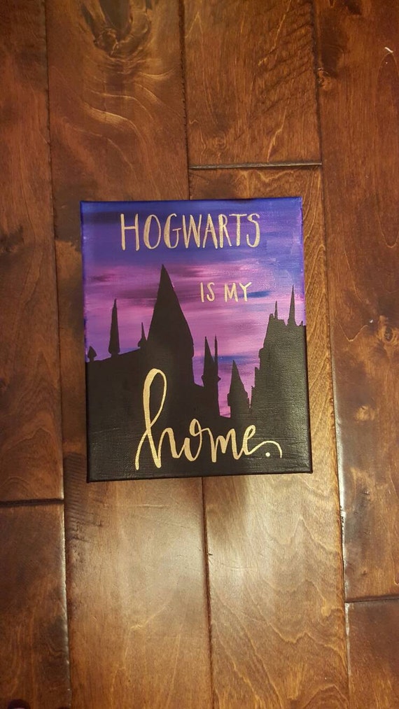 Harry Potter Quote Canvas Painting Hogwarts Is My Home 8x10