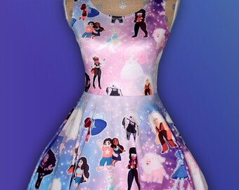 Steven Universe Inspired Dress Steven Universe Skater Dress Printed Dress *MADE 2 ORDER* Sz XS through 3XL