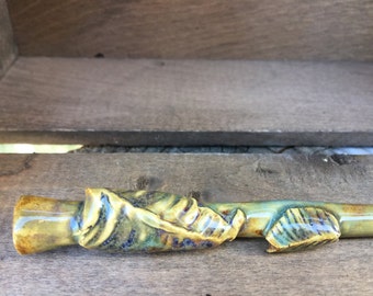 Handmade Leaf Wand, Healing Wand, Harry Potter Wand, Wizard Wand, Witch Wand, Ceramic Wand, Magic Wand, Potterhead