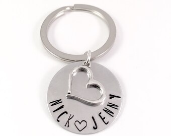 Couples Keychain, Gift for her, Lovers keychain, best friend keychain, for girlfriend keyring, Heart keychain, Love keychain