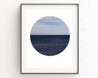 Circle Print, Sea Print, Printable Wall Art, Sea Art Print, Ocean Decor, Ocean Photography, Instant Download Art, Beach House Decor