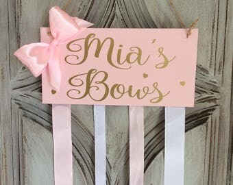 bow holder hair bow holder hair bow organiser hair accessories girls bow holder girls bow organiser kids name sign girls room