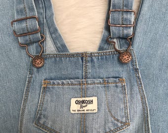 Vintage Oshkosh Jean Bib Overalls 3 Toddler