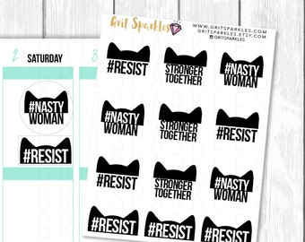 pussyhat sticker, pussyhat project, pussyhat ready to ship, nasty woman sticker, resist, resist sticker, nasty woman, feminist sticker
