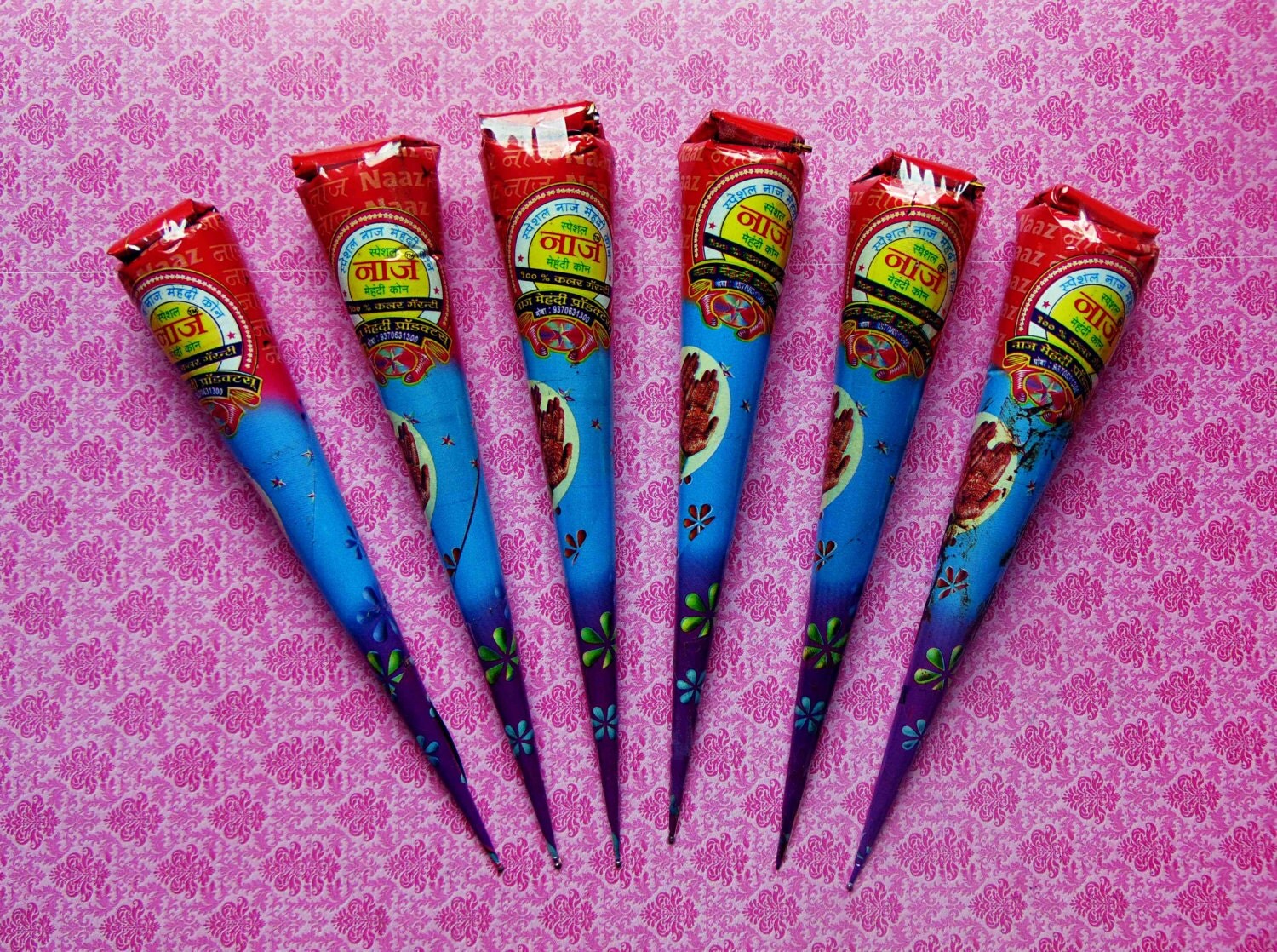 6 Natural Henna Cones henna paste in a cone Handmade henna
