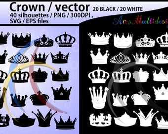 crown svg / High Quality /crown clipart / crown silhouette / crown printable files / crown svg file available / vector crown / Eps / png