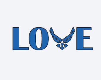 Air Force Decal - Air Force Car Decal - Military Decal - Military Car Decal - LOVE Decal