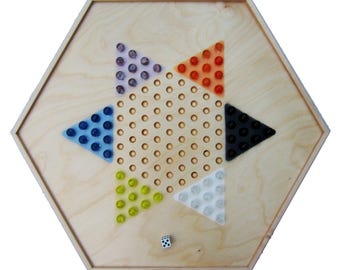 Wooden 22" Aggravation/Chinese Checkers 2-in-1 Combo Game Board