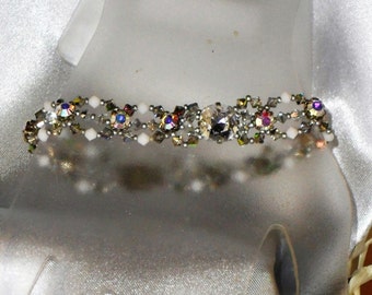 River white, silver, transparent Svarovski Crystal bracelet