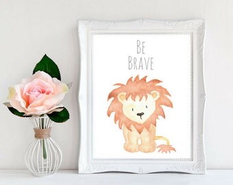 Lion Print For Nursery Lion Print Safari Nursery Art Animal Paintings Baby Animal Prints Animal Watercolor Childrens Wall Decor Kids Room