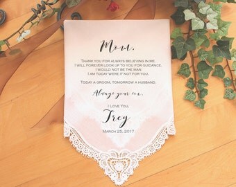 Mother of the Groom handkerchief, custom PRINTED wedding Handkerchief, Mother of the Groom Gift from Groom,Personalized-LS11PadCop