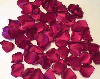 Wine Rose Petals/Satin Rose Petals/Burgundy Rose Petals/Bridal Petals/Burgundy Wedding Decor/Red Rose Petals/Rose Petals/Wedding Petals