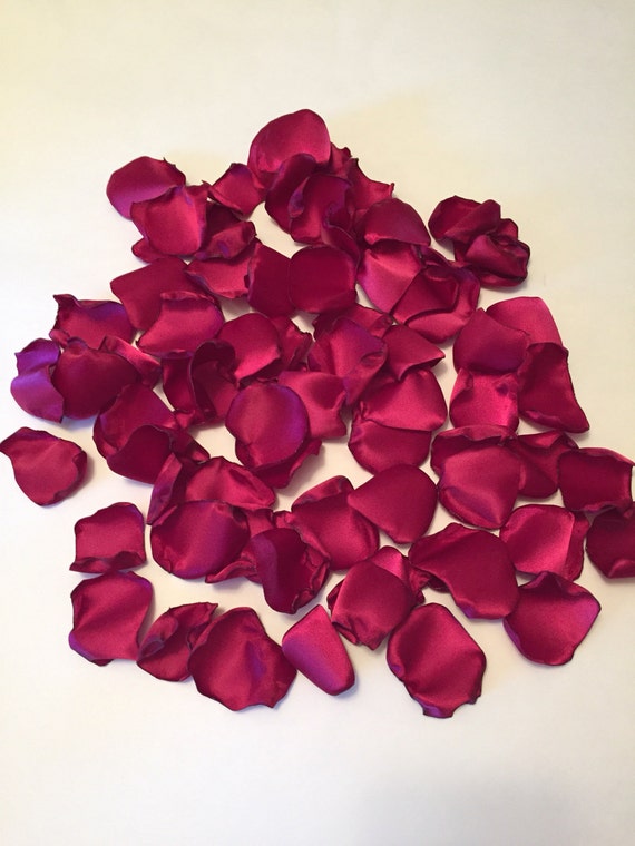 Wine Rose Petals/Satin Rose Petals/Burgundy Rose Petals/Bridal