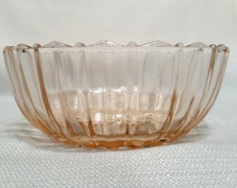 Pink Depression Glass Bowl, Small Pink Bowl, Relish Bowl, Condiment Bowl, Candy Dish, Trinket Dish, Coin Dish