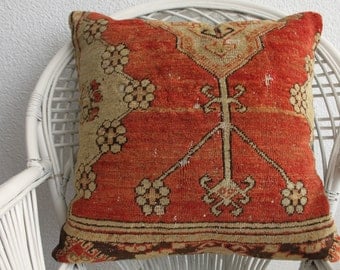 giant floor pillow washable pillow cover 24x24 carpet pillow cover ethnic cushions hand woven carpet cushion 24x24 orange pillow 720