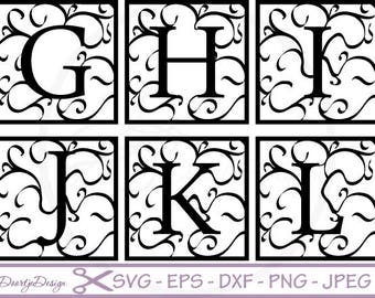 Florish font, Florish Monogram Font SVG DXF, Cut Files for Cricut, svg fonts, Letter Alphabet Set, eps Vector files, Silhouette files