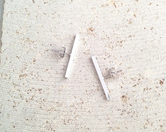 Bar Stud Earring,Silver Bar Stud Earring,Bar Earring,Silver Bar Earring,Simple Bar Stud Earring,Silver Stud Earring,Minimalist Stud Earring