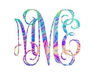 Lilly pulitzer monogram decal for cups, tumblers, laptops, tablets, phones, and yeti tumbler