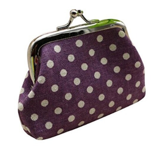 Purple coin purse Coin Purse Purple and White by NookBookCrafts
