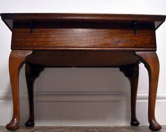 Lovely Vintage Wooden Queen Ann Sewing Storage Box/Stool