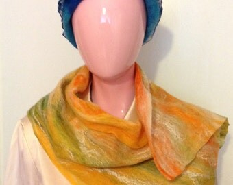 Felt scarf, scarf, Shawl, cobweb scarf, felted shawl, shawl collar