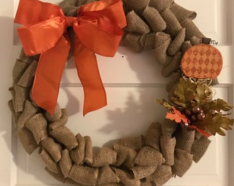 Items Similar To Fall Burlap Wreath On Etsy