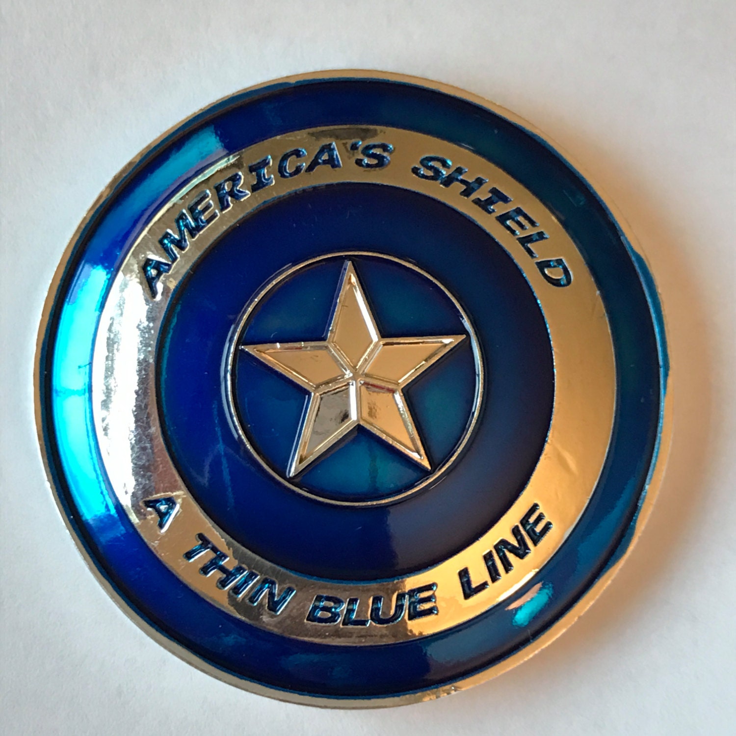 Captain America Shield Police A Thin Blue Line Blue Lives