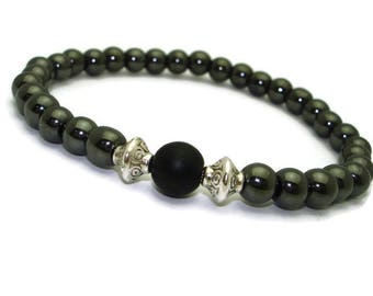 Mens beaded bracelet bead bracelet men jewerly black shungite bracelet for him brother bracelet gifts for boyfriend long distance birthday