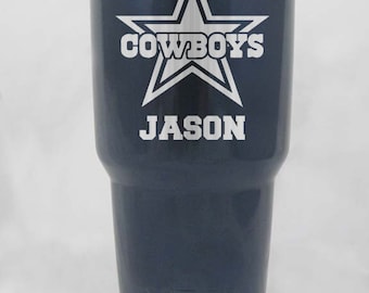 20 30 oz yeti or rtic Dallas Cowboys personalized custom cups stainless or powder coated