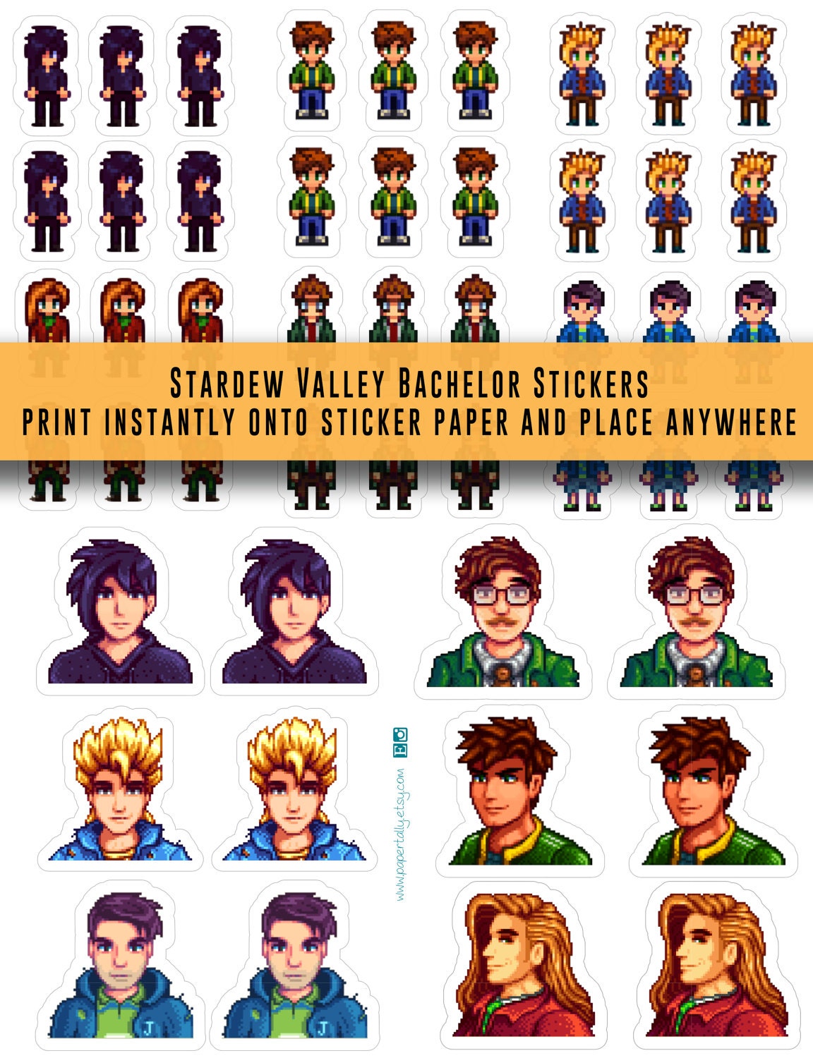 Stardew Valley, stickers, Bachelors, video game stickers ...