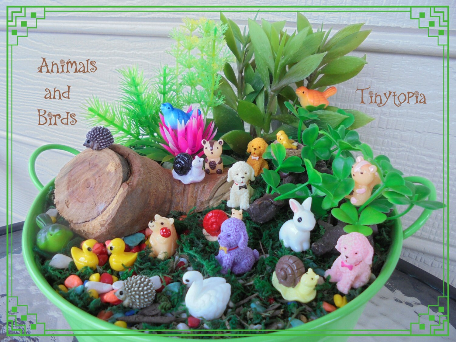 Set of 5 Fairy Garden Miniature Animals and Birds