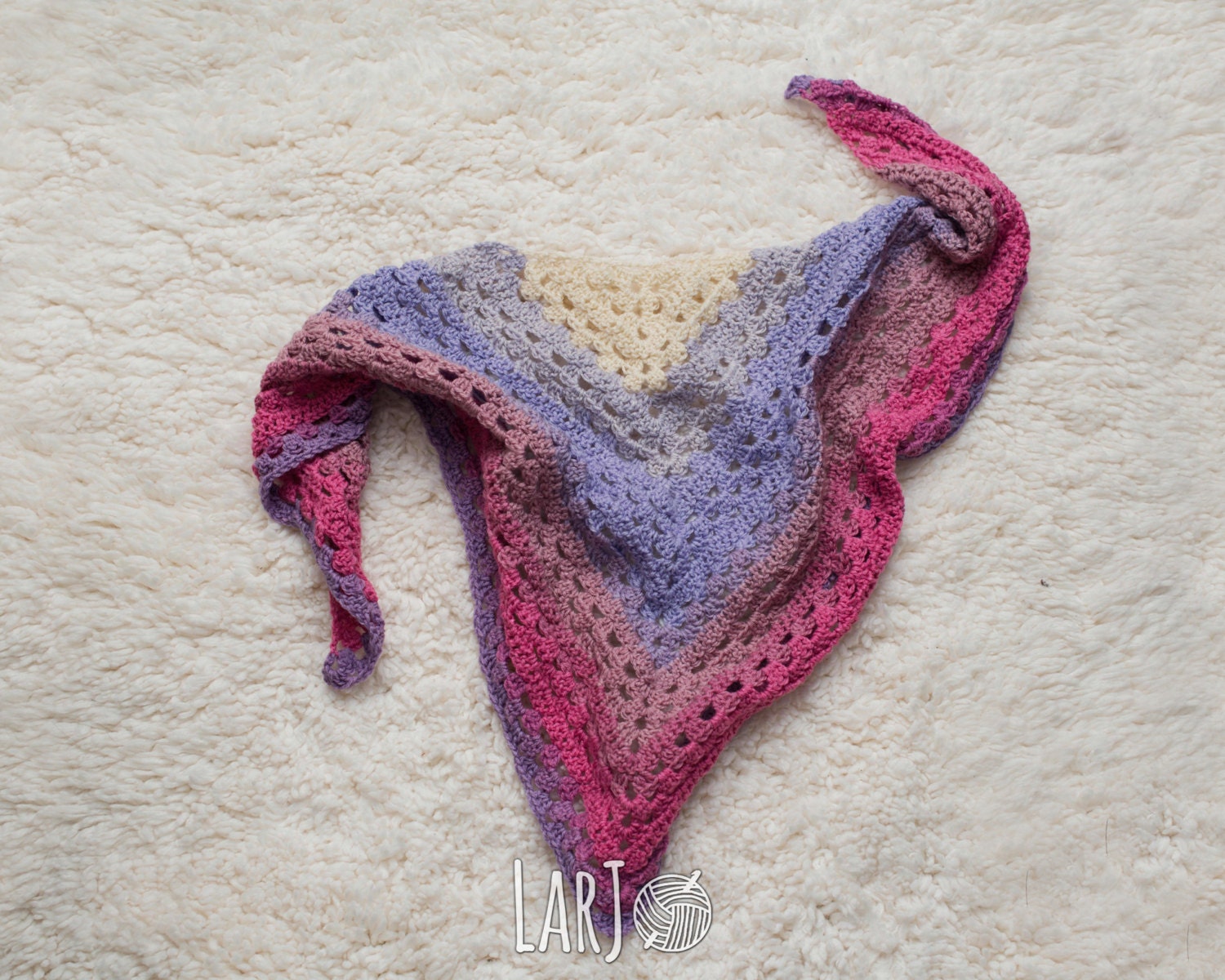 Mandala Yarn Triangle Scarf