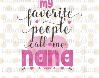 My Favorite People Call Me Nana Svg, Nana Svg, Grandma Svg, Gigi Svg, Mimi Svg