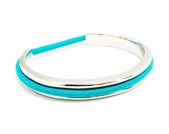 SALE - Hair Tie Bracelet, Hair Tie Bracelet Cuff, Hair Band Bracelet in ELLA SILVER hair tie holder