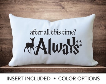 Harry Potter Always Pillow Cover, Valentines Day present, Harry Potter Wedding gift, Harry Potter Anniversary gift, lumbar pillow, 12x18