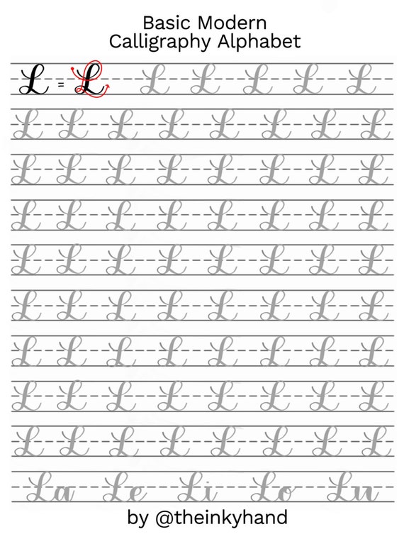 practice calligraphy alphabet printable kal aragaye