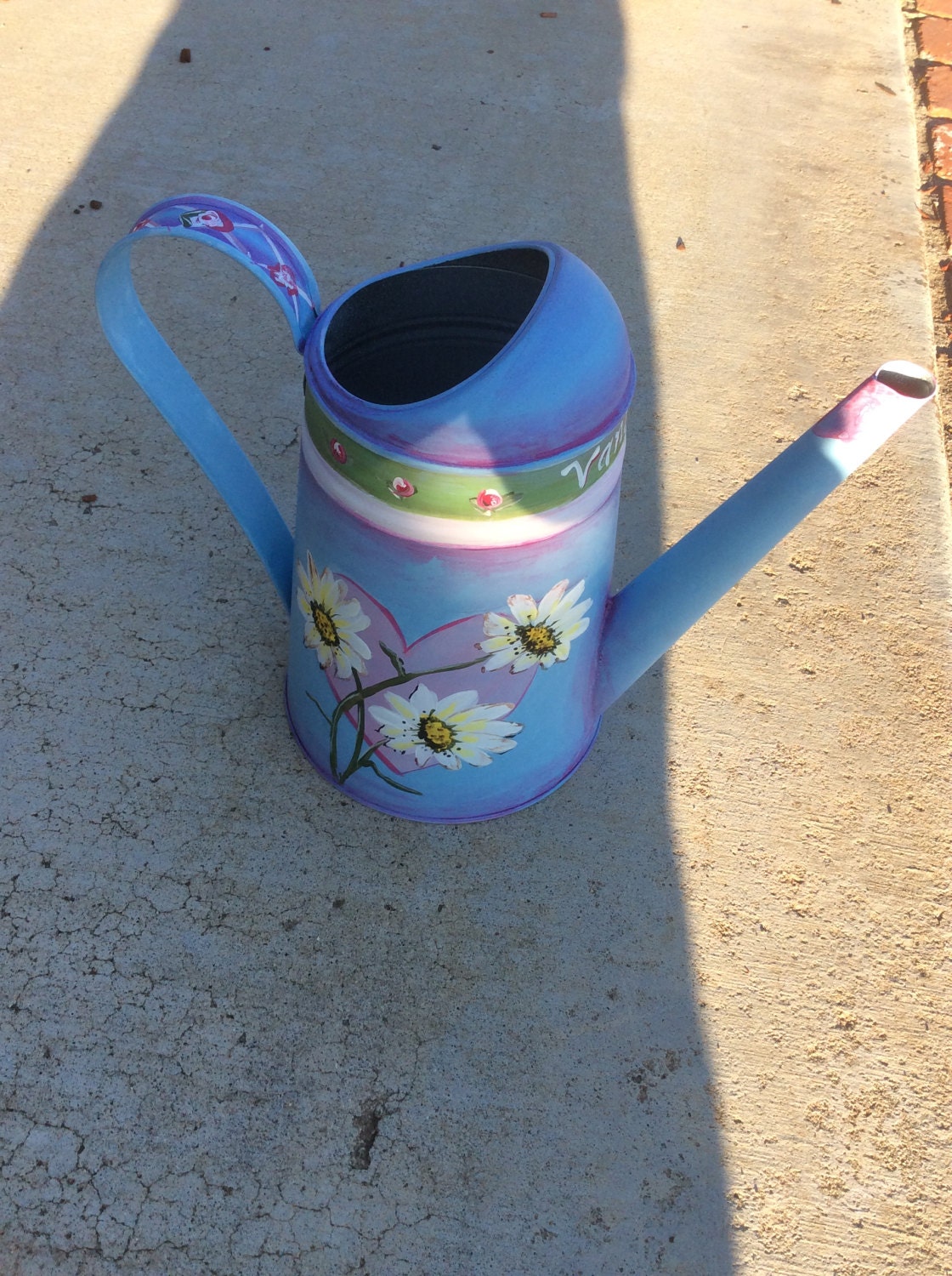 Rustic watering can hand painted Mother's Day sister