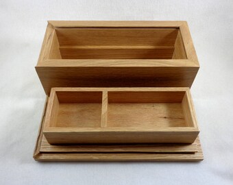 Wooden Box with Lid - Oak Box - Keepsake Box with Sliding Lid - Storage Box - Wedding Box - Jewelry Box - Ornamental Box - Wood Ink LLC