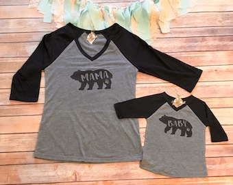 Mothers Day Gift, Mama Bear Shirt Set, Mommy and Me Shirts, Mommy and Me Outfits, Mom and Son Shirts,Mom and Daughter Shirts,Baby Bear Shirt