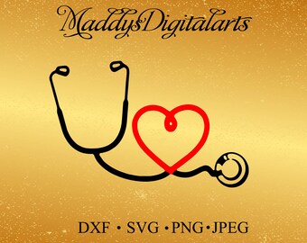 Heartbeat SVG, Nurse SVG, Doctor SVG, Healthcare Svg, Stethoscope Svg, Cricut Cut Files, Silhouette Cut File