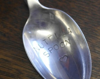 hand stamped personalised nutella spoon