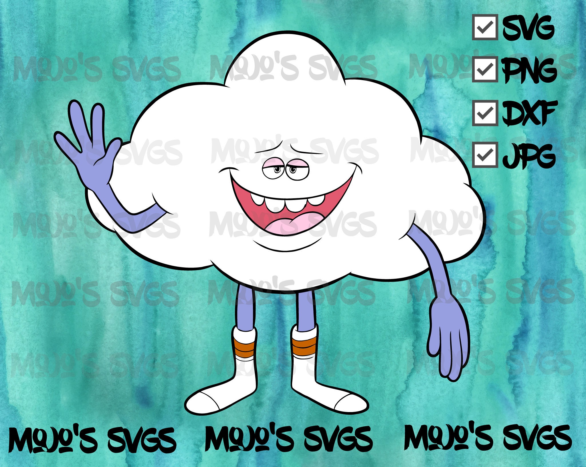 Trolls Cloud Guy LAYERED SVG dxf png jpg Vector Cut File