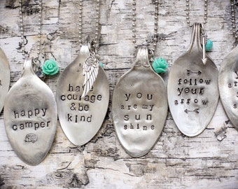 Spoon Necklace/ Stamped Spoon Jewelry