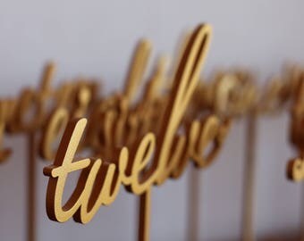 Gold Wedding Numbers - Table numbers-Wedding Numbers-Gold Table Numbers