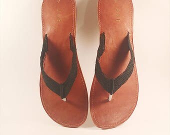 Black Woven Flip Flop Size 9