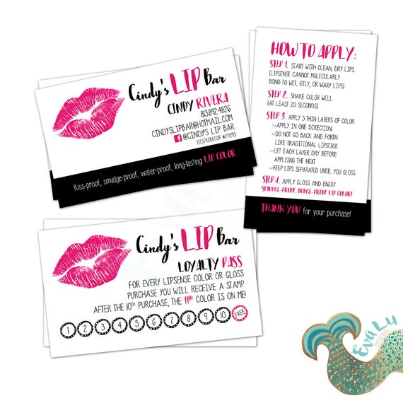 Lipsense Business Cards Custom Design Marketing Loyalty