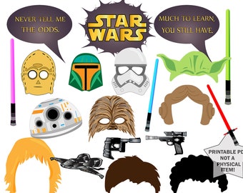 Printable NEW Star Wars Photo Booth Props Space Wars Photo