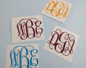 Monogram Decal, Monogram Sticker, Monogram, Yeti Decal, Yeti Decal for Women, Yeti Monogram, Yeti Decal for Men, Name Decal, Bridesmaid