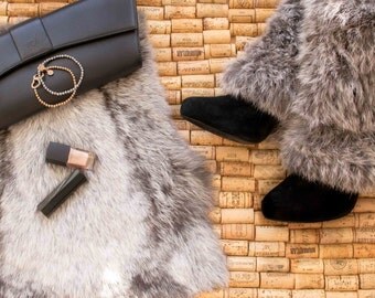 Rabbit Fur Gaiters / Rabbit Fur Leg Warmers